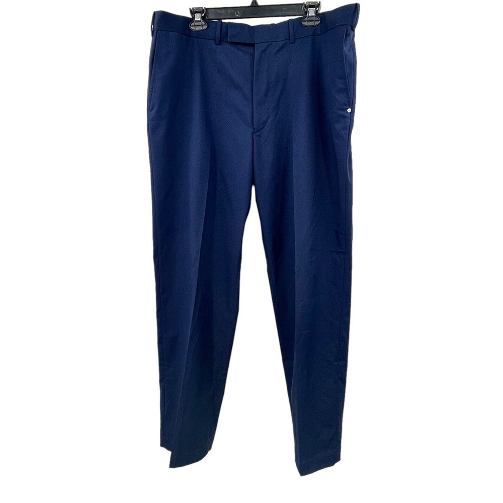 RLX Ralph Lauren Golf Pants Mens Size 38 x 32 Flat Front Navy Chino Performance
